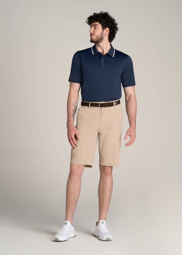 A.T. Performance Tipped Golf Polo for Tall Men in Bright Navy - Image 4