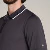 A.T. Performance Tipped Golf Polo for Tall Men in Charcoal - Image 2