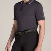 A.T. Performance Tipped Golf Polo for Tall Men in Charcoal - Image 3