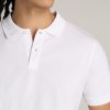 Men's Tall Classic Polo with Embroidered Logo in Bright White - Image 2