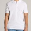 Men's Tall Classic Polo with Embroidered Logo in Bright White