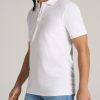 Men's Tall Classic Polo with Embroidered Logo in Bright White - Image 3