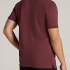 Men's Tall Classic Polo with Embroidered Logo in Cherry Brown - Image 3