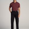 Men's Tall Classic Polo with Embroidered Logo in Cherry Brown - Image 5