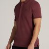 Men's Tall Classic Polo with Embroidered Logo in Cherry Brown - Image 4