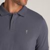 Men's Tall Classic Polo with Embroidered Logo in Grey Blue - Image 2