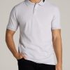 Men's Tall Classic Polo with Embroidered Logo in Vapor Grey
