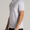 Men's Tall Classic Polo with Embroidered Logo in Vapor Grey - Image 3
