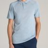 A.T. Performance: Raglan Men's Tall Polo Shirt in Light Blue Mix