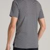 A.T. Performance Stretch Stripe Golf Tall Men's Polo Shirt in Black - Image 5
