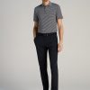 A.T. Performance Stretch Stripe Golf Tall Men's Polo Shirt in Black - Image 4