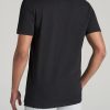 Slub Self Collar Tall Polo Shirt in Black - Image 5