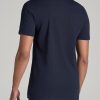 Slub Self Collar Tall Polo Shirt in Navy - Image 5