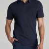 Slub Self Collar Tall Polo Shirt in Navy
