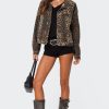 Leopard Print Denim Jacket - Image 2
