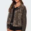Leopard Print Denim Jacket - Image 3