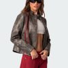 Thunder Washed Faux Leather Jacket - Image 3