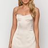Penny Lane Cream Satin Mini Dress - Image 2